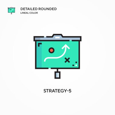 Strateji-5 vektör simgesi. Modern vektör illüstrasyon kavramları. Düzenlemesi ve kişiselleştirmesi kolay.