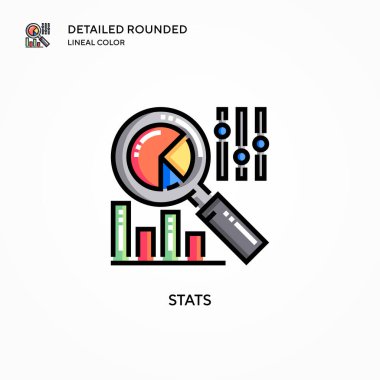 İstatistik vektör simgesi. Modern vektör illüstrasyon kavramları. Düzenlemesi ve kişiselleştirmesi kolay.