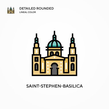 Saint-stephen bazilika vektör simgesi. Modern vektör illüstrasyon kavramları. Düzenlemesi ve kişiselleştirmesi kolay.