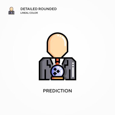 Tahmin vektörü simgesi. Modern vektör illüstrasyon kavramları. Düzenlemesi ve kişiselleştirmesi kolay.