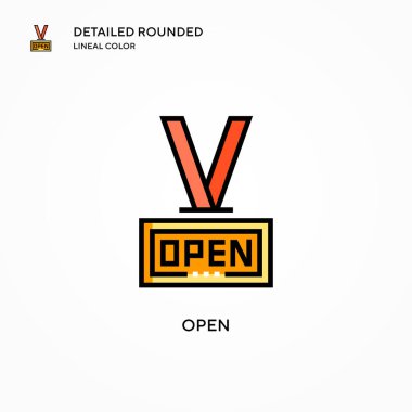 Vektör simgesini aç. Modern vektör illüstrasyon kavramları. Düzenlemesi ve kişiselleştirmesi kolay.