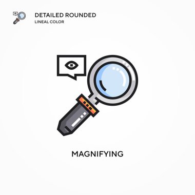 Büyütme vektör simgesi. Modern vektör illüstrasyon kavramları. Düzenlemesi ve kişiselleştirmesi kolay.