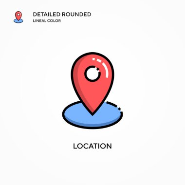 Konum vektör simgesi. Modern vektör illüstrasyon kavramları. Düzenlemesi ve kişiselleştirmesi kolay.
