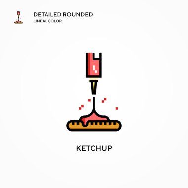 Ketçap vektör simgesi. Modern vektör illüstrasyon kavramları. Düzenlemesi ve kişiselleştirmesi kolay.