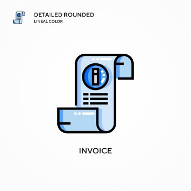 Fatura vektör simgesi. Modern vektör illüstrasyon kavramları. Düzenlemesi ve kişiselleştirmesi kolay.