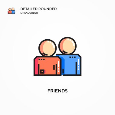 Arkadaş vektör simgesi. Modern vektör illüstrasyon kavramları. Düzenlemesi ve kişiselleştirmesi kolay.