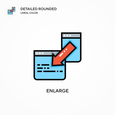 Vektör simgesini büyüt. Modern vektör illüstrasyon kavramları. Düzenlemesi ve kişiselleştirmesi kolay.