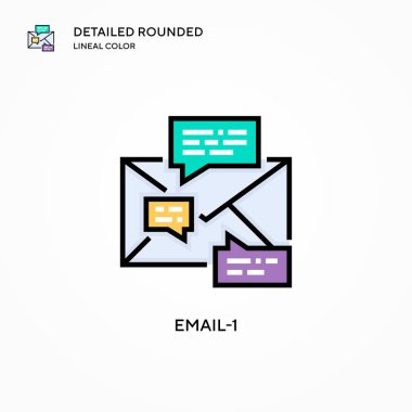 E- posta-1 vektör simgesi. Modern vektör illüstrasyon kavramları. Düzenlemesi ve kişiselleştirmesi kolay.