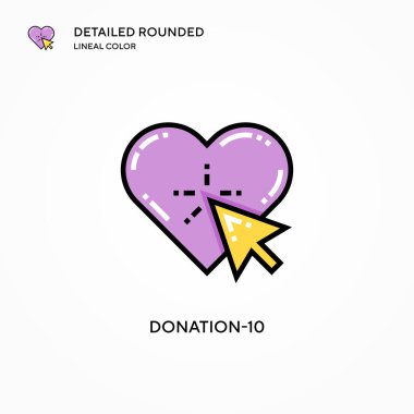 Bağış-10 vektör simgesi. Modern vektör illüstrasyon kavramları. Düzenlemesi ve kişiselleştirmesi kolay.