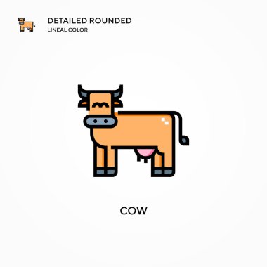 İnek vektör simgesi. Modern vektör illüstrasyon kavramları. Düzenlemesi ve kişiselleştirmesi kolay.