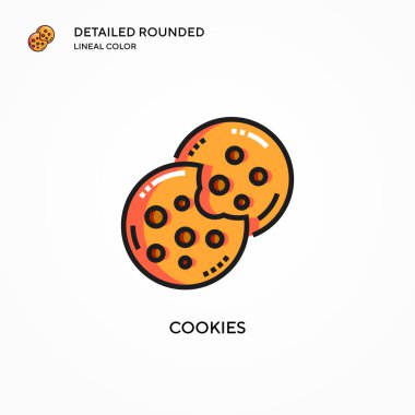 Kurabiye vektör simgesi. Modern vektör illüstrasyon kavramları. Düzenlemesi ve kişiselleştirmesi kolay.