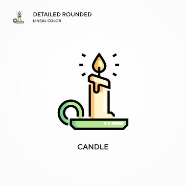 Mum vektör simgesi. Modern vektör illüstrasyon kavramları. Düzenlemesi ve kişiselleştirmesi kolay.