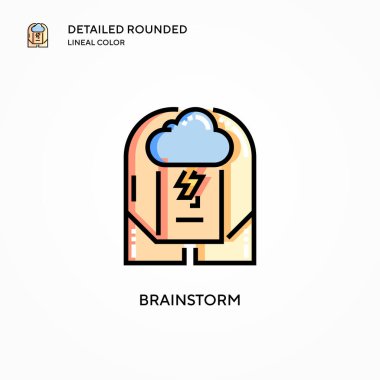 Beyin fırtınası vektör simgesi. Modern vektör illüstrasyon kavramları. Düzenlemesi ve kişiselleştirmesi kolay.