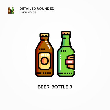 Bira-şişe-3 vektör ikonu. Modern vektör illüstrasyon kavramları. Düzenlemesi ve kişiselleştirmesi kolay.