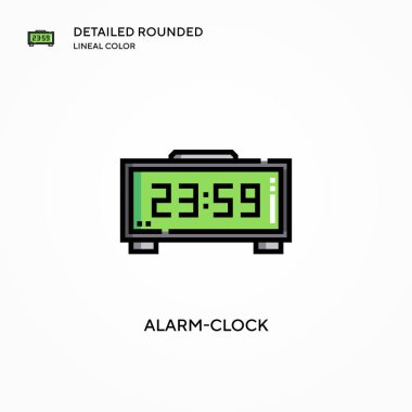 Alarm saat vektör simgesi. Modern vektör illüstrasyon kavramları. Düzenlemesi ve kişiselleştirmesi kolay.