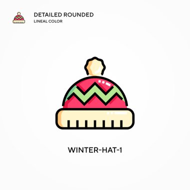 Kış-şapka-1 vektör simgesi. Modern vektör illüstrasyon kavramları. Düzenlemesi ve kişiselleştirmesi kolay.