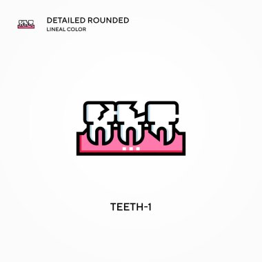 Diş-1 vektör simgesi. Modern vektör illüstrasyon kavramları. Düzenlemesi ve kişiselleştirmesi kolay.