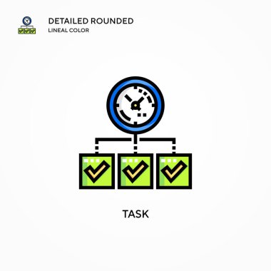 Görev vektör simgesi. Modern vektör illüstrasyon kavramları. Düzenlemesi ve kişiselleştirmesi kolay.