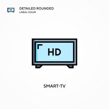 Akıllı TV vektör simgesi. Modern vektör illüstrasyon kavramları. Düzenlemesi ve kişiselleştirmesi kolay.