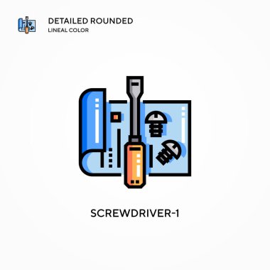 Tornavida-1 vektör simgesi. Modern vektör illüstrasyon kavramları. Düzenlemesi ve kişiselleştirmesi kolay.