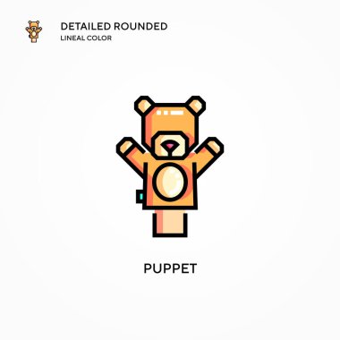 Kukla vektör simgesi. Modern vektör illüstrasyon kavramları. Düzenlemesi ve kişiselleştirmesi kolay.