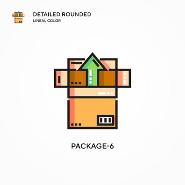 Paket-6 vektör simgesi. Modern vektör illüstrasyon kavramları. Düzenlemesi ve kişiselleştirmesi kolay.