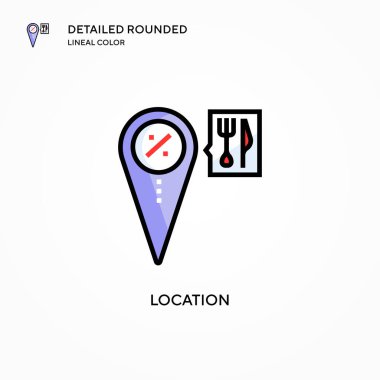 Konum vektör simgesi. Modern vektör illüstrasyon kavramları. Düzenlemesi ve kişiselleştirmesi kolay.