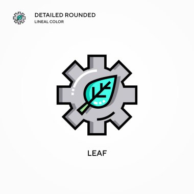 Yaprak vektör simgesi. Modern vektör illüstrasyon kavramları. Düzenlemesi ve kişiselleştirmesi kolay.