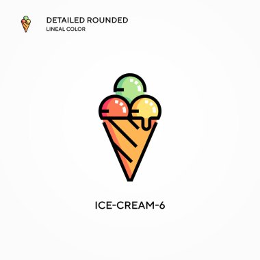 Dondurma-6 vektör ikonu. Modern vektör illüstrasyon kavramları. Düzenlemesi ve kişiselleştirmesi kolay.