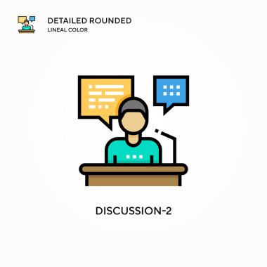 Tartışma-2 vektör simgesi. Modern vektör illüstrasyon kavramları. Düzenlemesi ve kişiselleştirmesi kolay.