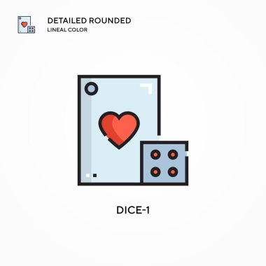 Dice-1 vektör simgesi. Modern vektör illüstrasyon kavramları. Düzenlemesi ve kişiselleştirmesi kolay.