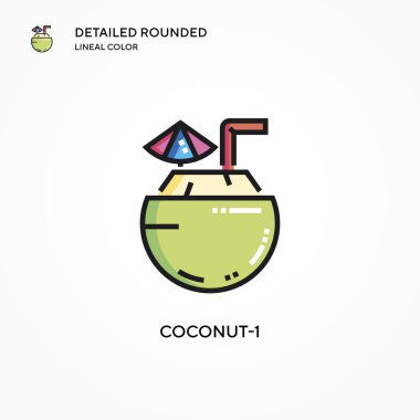 Hindistan cevizi-1 vektör simgesi. Modern vektör illüstrasyon kavramları. Düzenlemesi ve kişiselleştirmesi kolay.