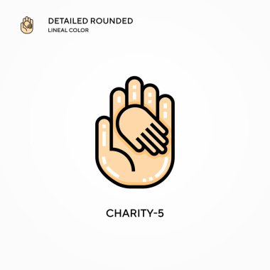 Charity-5 vektör simgesi. Modern vektör illüstrasyon kavramları. Düzenlemesi ve kişiselleştirmesi kolay.