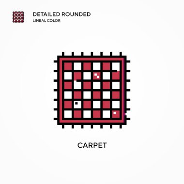 Halı vektör simgesi. Modern vektör illüstrasyon kavramları. Düzenlemesi ve kişiselleştirmesi kolay.