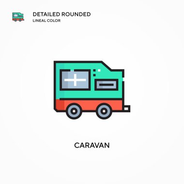 Kervan vektör simgesi. Modern vektör illüstrasyon kavramları. Düzenlemesi ve kişiselleştirmesi kolay.