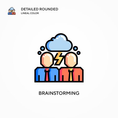 Beyin fırtınası vektör simgesi. Modern vektör illüstrasyon kavramları. Düzenlemesi ve kişiselleştirmesi kolay.