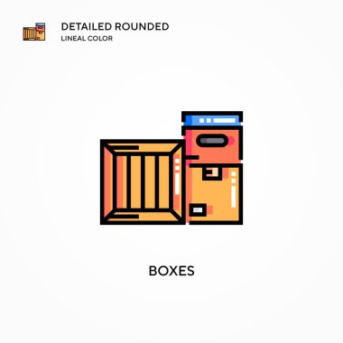 Kutu vektör simgesi. Modern vektör illüstrasyon kavramları. Düzenlemesi ve kişiselleştirmesi kolay.