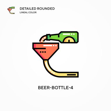 Bira-şişe-4 vektör ikonu. Modern vektör illüstrasyon kavramları. Düzenlemesi ve kişiselleştirmesi kolay.