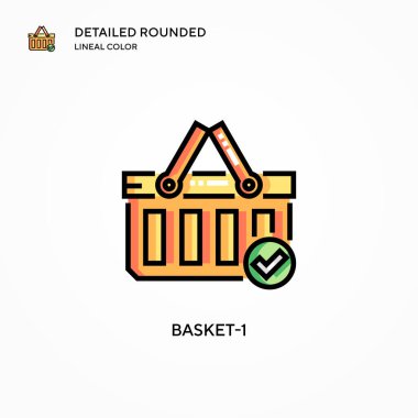 Sepet-1 vektör simgesi. Modern vektör illüstrasyon kavramları. Düzenlemesi ve kişiselleştirmesi kolay.