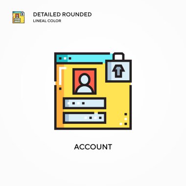 Hesap vektör simgesi. Modern vektör illüstrasyon kavramları. Düzenlemesi ve kişiselleştirmesi kolay.