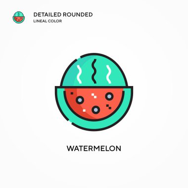 Karpuz vektör simgesi. Modern vektör illüstrasyon kavramları. Düzenlemesi ve kişiselleştirmesi kolay.