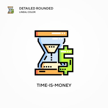 Zaman para vektör ikonu. Modern vektör illüstrasyon kavramları. Düzenlemesi ve kişiselleştirmesi kolay.