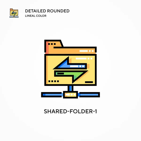 Shared Folder Icono Vector Conceptos Modernos Ilustración Vectorial Fácil Editar — Archivo Imágenes Vectoriales