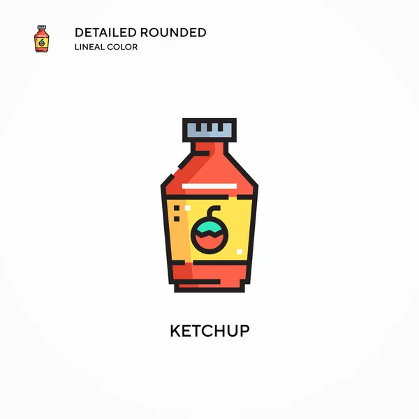 Ketchup Vektor Ikon Moderna Vektorillustrationer Lätt Att Redigera Och Anpassa — Stock vektor