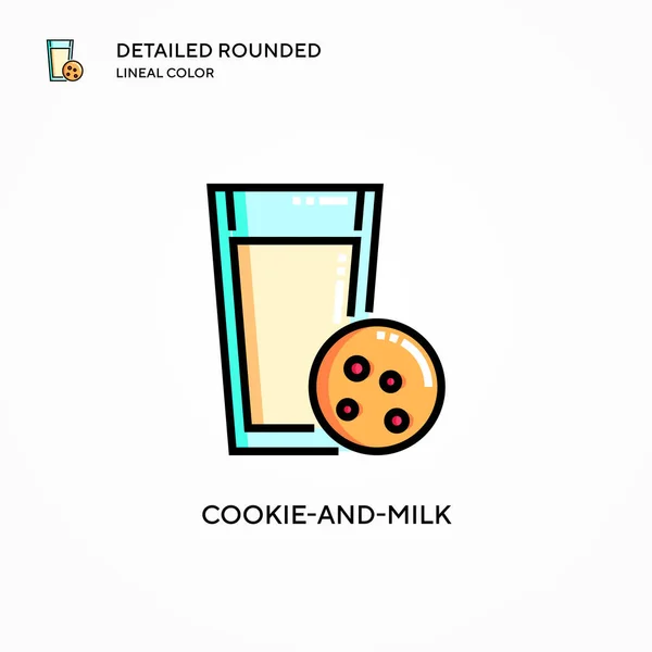 쿠키와 우유의 아이콘이야 일러스트 편집하고 맞춤화하기가 — 스톡 벡터