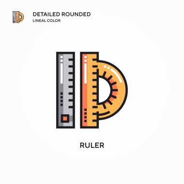 Cetvel vektör simgesi. Modern vektör illüstrasyon kavramları. Düzenlemesi ve kişiselleştirmesi kolay.