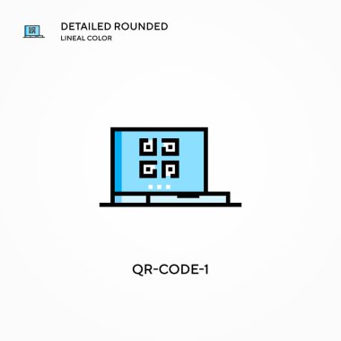Qr-code-1 vektör simgesi. Modern vektör illüstrasyon kavramları. Düzenlemesi ve kişiselleştirmesi kolay.