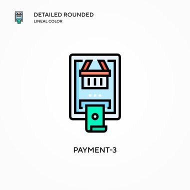 Ödeme 3 vektör simgesi. Modern vektör illüstrasyon kavramları. Düzenlemesi ve kişiselleştirmesi kolay.