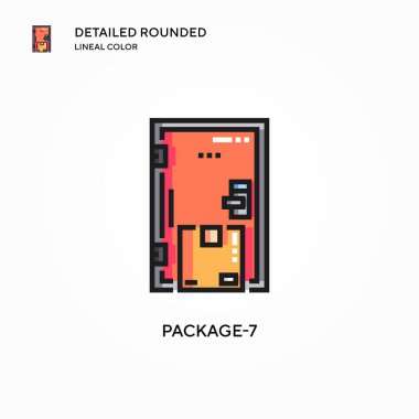 Paket-7 vektör simgesi. Modern vektör illüstrasyon kavramları. Düzenlemesi ve kişiselleştirmesi kolay.