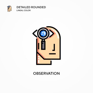 Gözlem vektör simgesi. Modern vektör illüstrasyon kavramları. Düzenlemesi ve kişiselleştirmesi kolay.